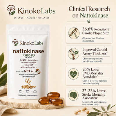 KinokoLabs Nattokinase 4,000 FU - 120 Softgels