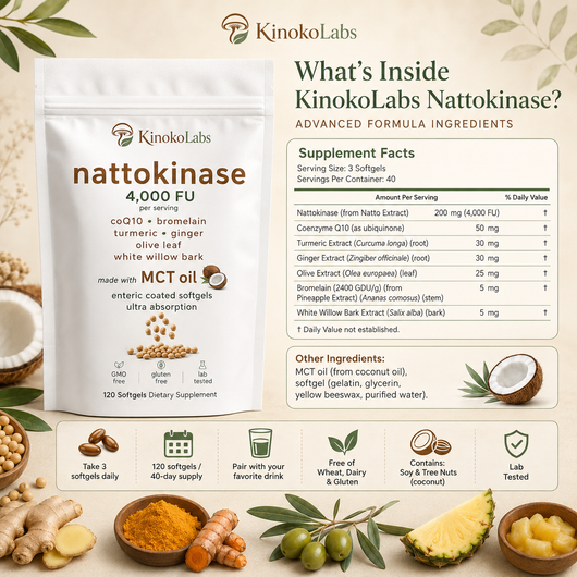 KinokoLabs Nattokinase 4,000 FU - 120 Softgels
